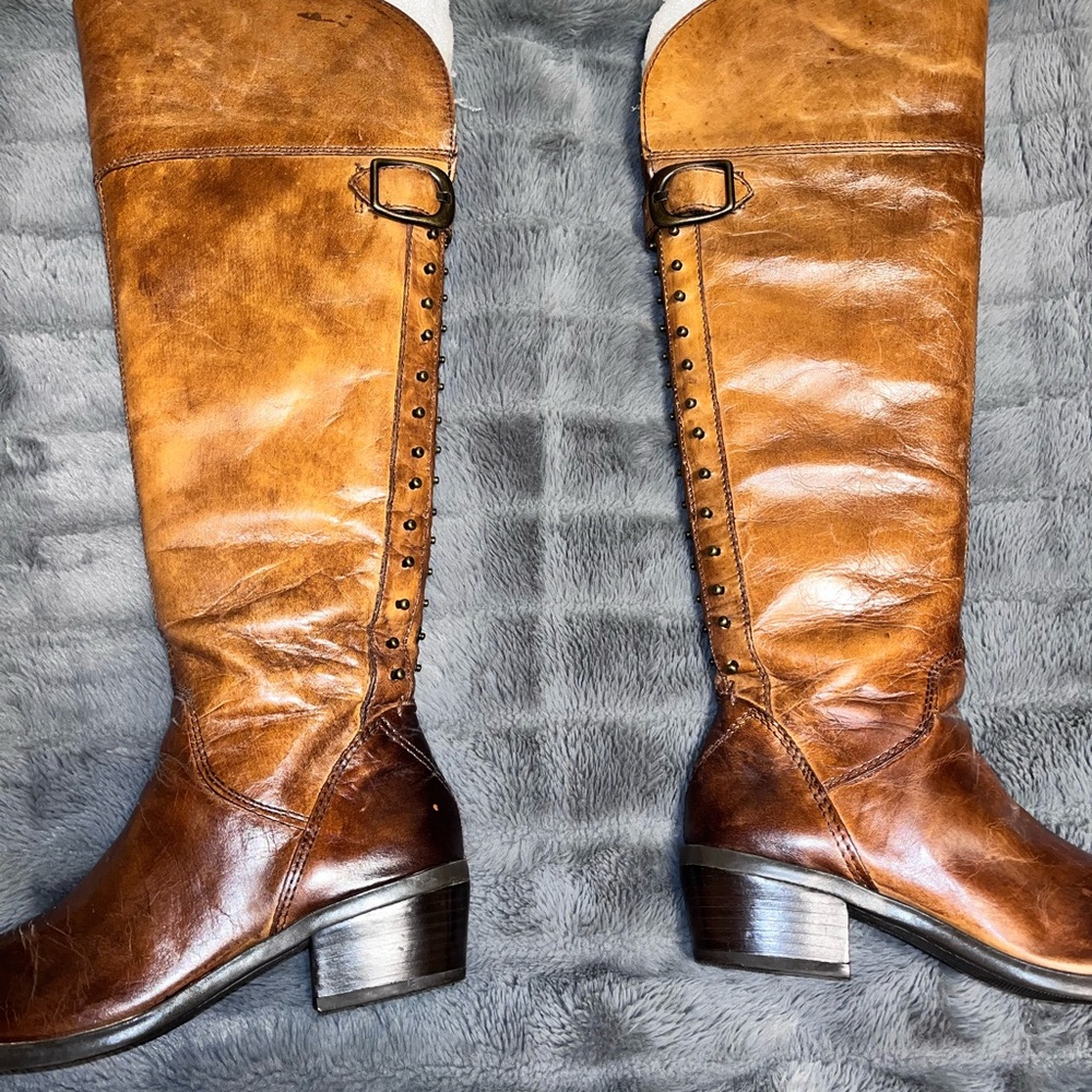Size 6 Vince Camuto Brown Leather Knee-High Boots